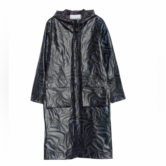 Ganni Jackets & Blazers - GANNI Tiger Print Water Repellent Biodegradable Raincoat EU36/US4 Oversized